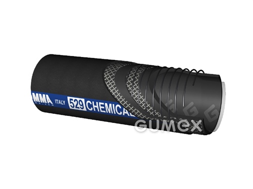 Tlakovonasávacia hadica na chemikálie T529AA, 50/66mm, 16bar/-0,9bar, UHMWPE/EPDM, -30°C/+100°C, čierna